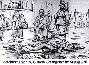 Zeichnung von A.Glinow Gefangener in Stukenbrock
