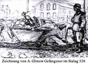 Zeichnung von A. Glinow Gefangener im Stalag 326